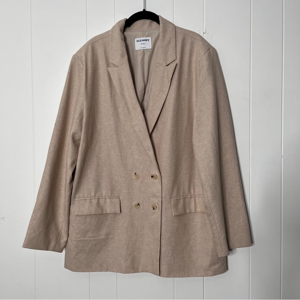 Old Navy Beige Double-Breasted Blazer